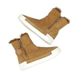 J/SLIDES Tristan Waterproof Suede Platform Booties, Faux Fur Lined | Cozy Luxe